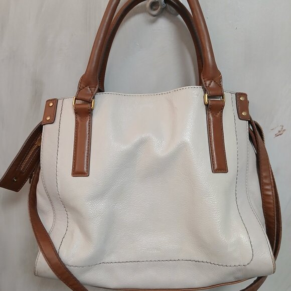 Fossil Cream and Tan Satchel - Picture 7 of 11